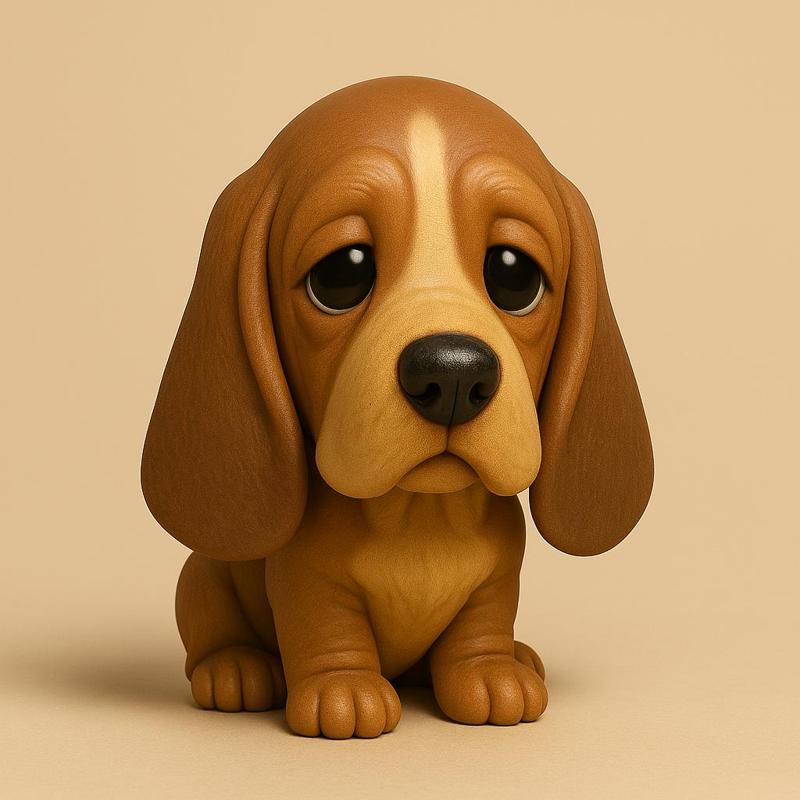Chibi Basset Hound Sentinel of Long Dreams