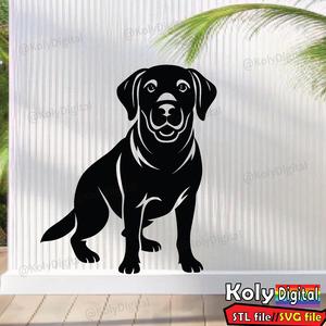 cute dog seating wall art