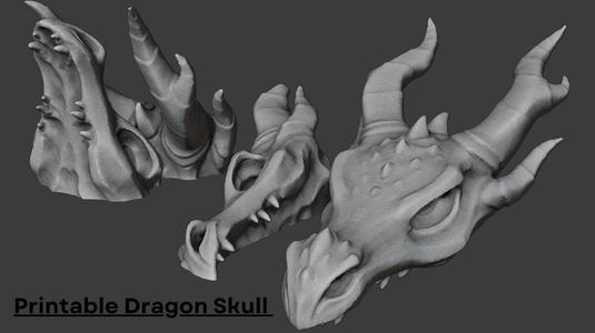 printable dragon skull
