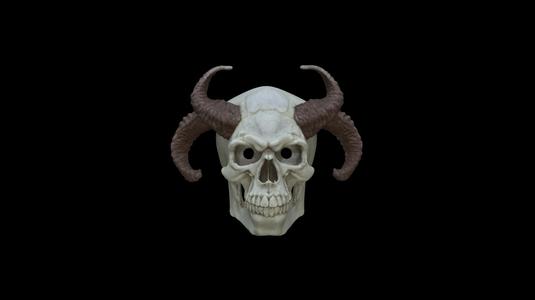 Demon mask figure