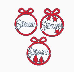 3 Christmas decoration, Christmas tree, Simon
