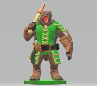 Bearfolk Axeman with Bearpaw Shield
