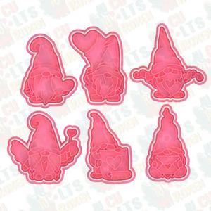 Valentines day gnomes cookie cutter set of 6