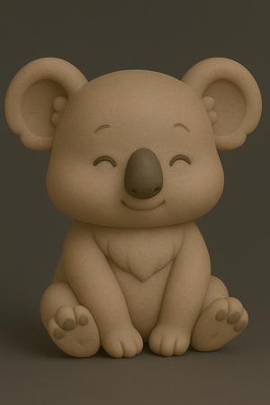 Kawaii Koala 3D Model - Cute Cartoon Animal STL File for 3D Printing