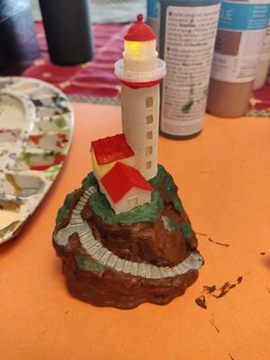 Lighthouse on a rock - tealight insert