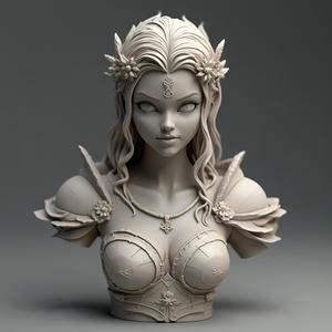 Flower Knight Maiden Bust 100mm - 3D Printable Model