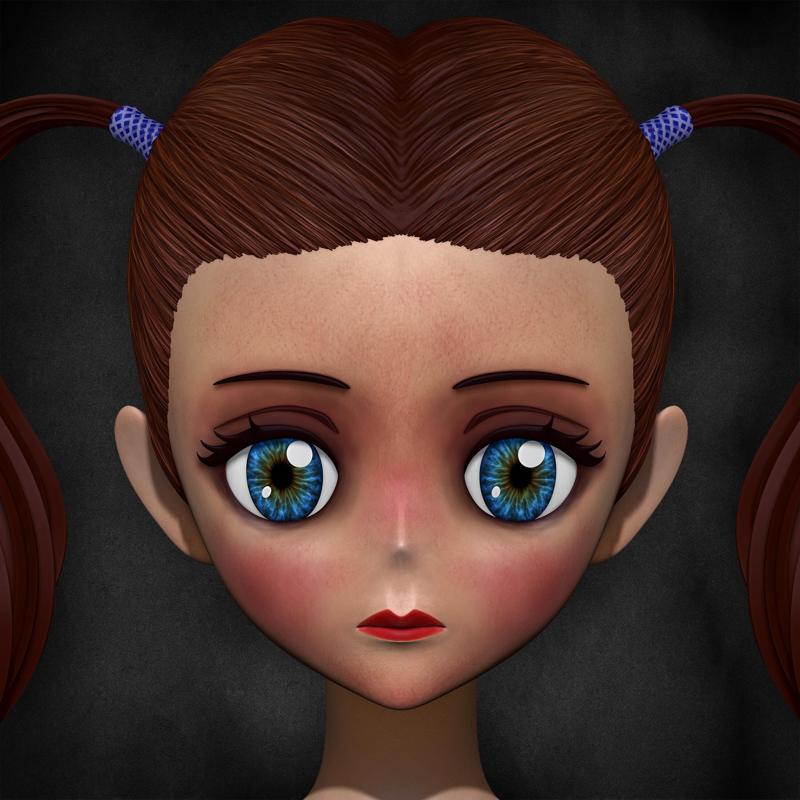 Female Anime Basemesh 3D Model Volume 01