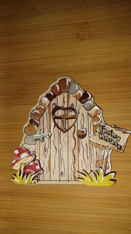 Fairy Door (layered assembly parts) h90mm, laser cut dxf fileor svg,, by vivedo3D