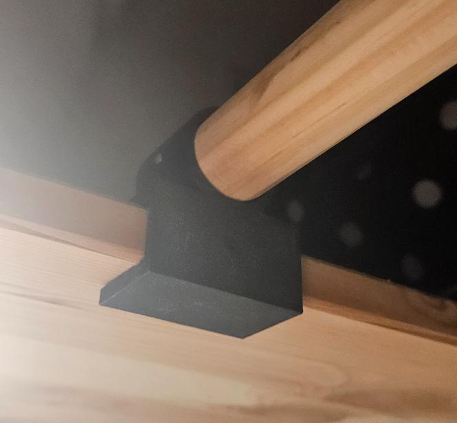 Mount for 28mm tool handle to 17mm shelf