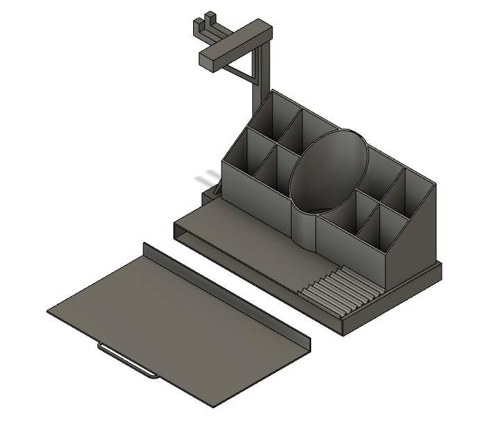 Desk organizer with bottom tray