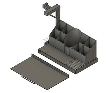 Desk organizer with bottom tray