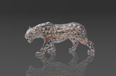 The Majesty of the Tiger - Voronoi Style - Spider Web - LowPoly - Perfect Design - Easy Print - Decor