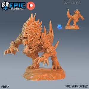 Guardian Fuu Tiger Attacking ‧ DnD Miniature ‧ Tabletop Miniatures ‧ Gaming Monster ‧ 3D Model ‧ RPG ‧ DnDminis ‧ STL FILE