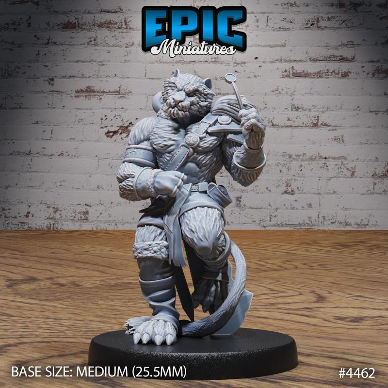 Tiger Folk Adventurer Coin ‧ DnD Miniature ‧ Tabletop Miniatures ‧ Gaming Monster ‧ 3D Model ‧ RPG ‧ DnDminis ‧ STL FILE