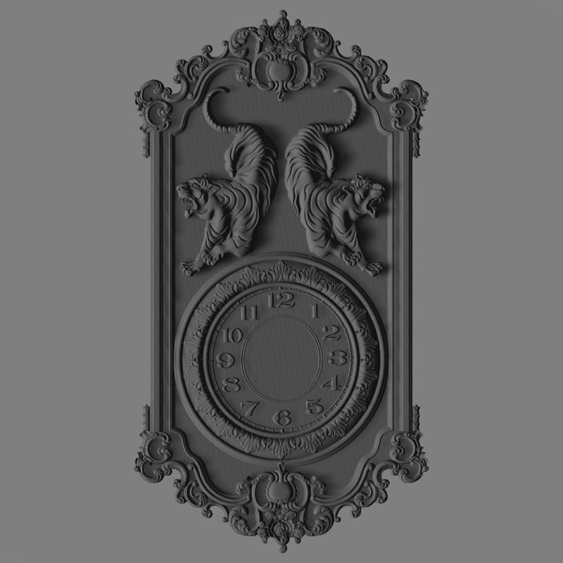 tiger clock stl cnc design