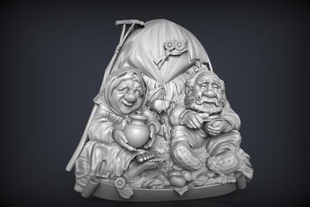 two dwarfs cnc router art