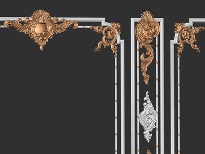 WALL PANEL classical decoration ONE FROM 36 3D MODEL
