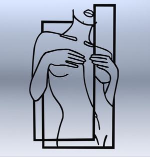 LINE ART WOMAN PAINTING 3, Sexy wall art girl