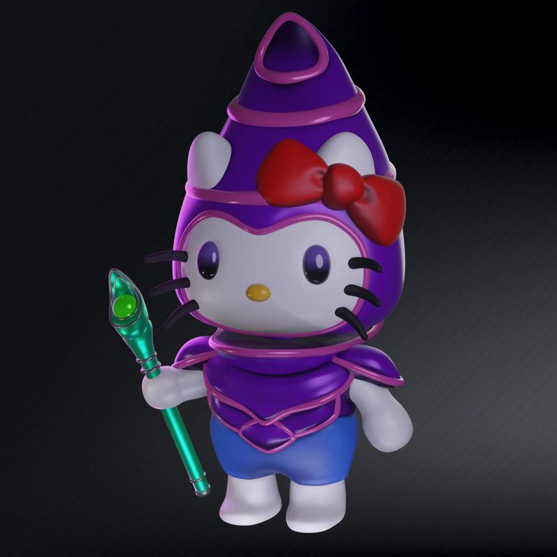 Kitty Dark Magician With Magical Hats Yugioh | Yu-Gi-OH X Hello Kitty | Sanrio Collection