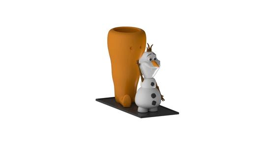 Olaf pen holder from Frozen with Carrot