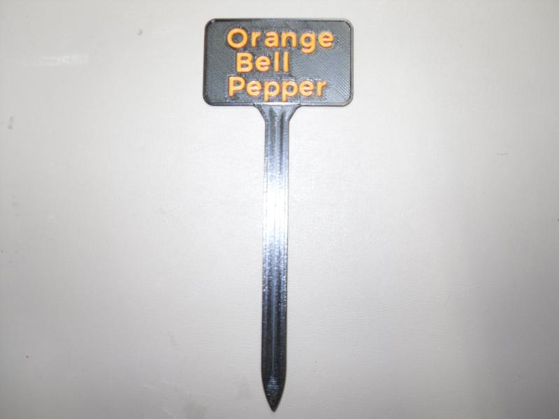 Plant Label Orange Bell Pepper