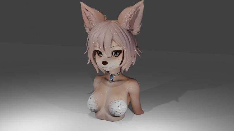 Furry wolf girl Bust