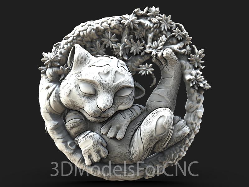 3D Model STL File for CNC Router Laser & 3D Printer Baby Tiger