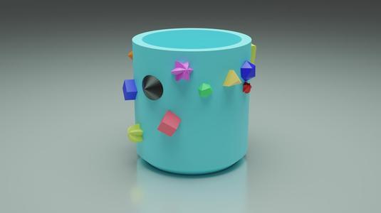 Vase with different Low Poly shapes