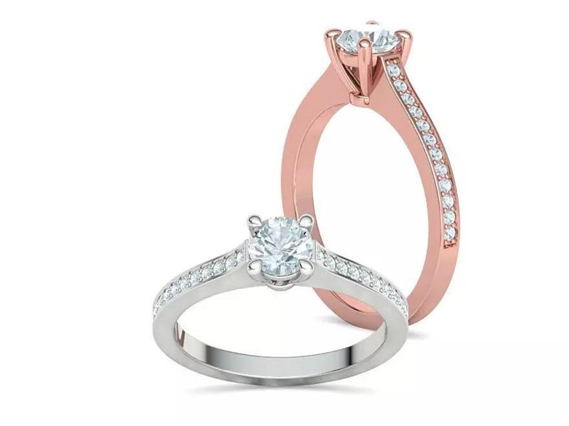 Classic Engagement Ring Half Carat Stone printable 3dmodel