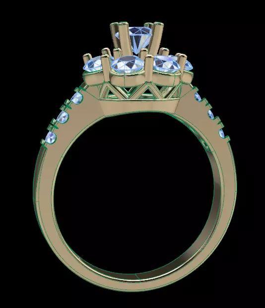 Dainty Halo Diamond Engagement Ring