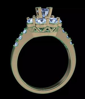 Dainty Halo Diamond Engagement Ring