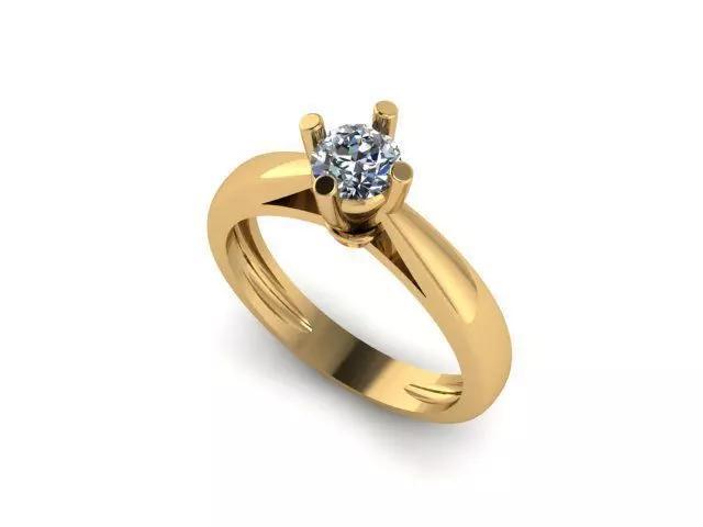 Classic Solitaire Mono Ring 5mm Stone USA ring Size 7 Number
