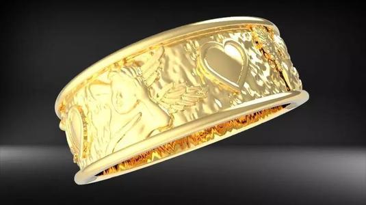Cupid Angels heart wedding ring US SIZES 5 TO 15