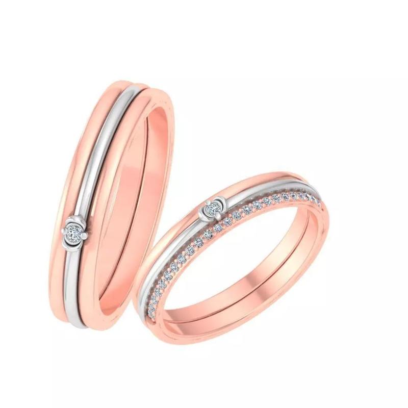 Couple Band Ring 3dm stl render detail