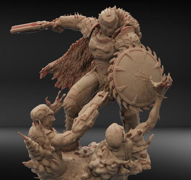 Doom The Dark Ages figure character statue stl rapa_studios