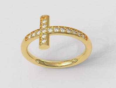 Cross Diamond Ring