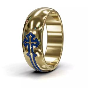 3D STL file - Cross wedding ring - 3D print and casting