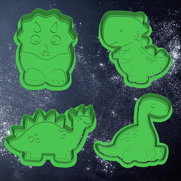 Set of 4 Dino Cookie cutters