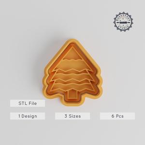 Pine Tree Shape Cutter & Stamp, Cookie & Fondant Decor, Winter Tree, Snowy Pine, Christmas Tree, Evergreen, 3 Sizes