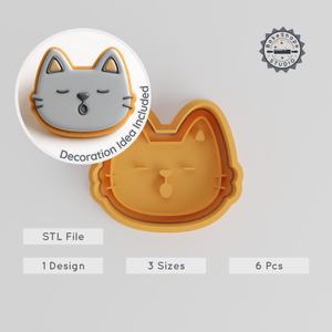 Sleeping Shape Cutter & Stamp Set, Perfect for Cookies & Fondant, 6 Pieces, 3 Sizes, Dream & Rest Theme