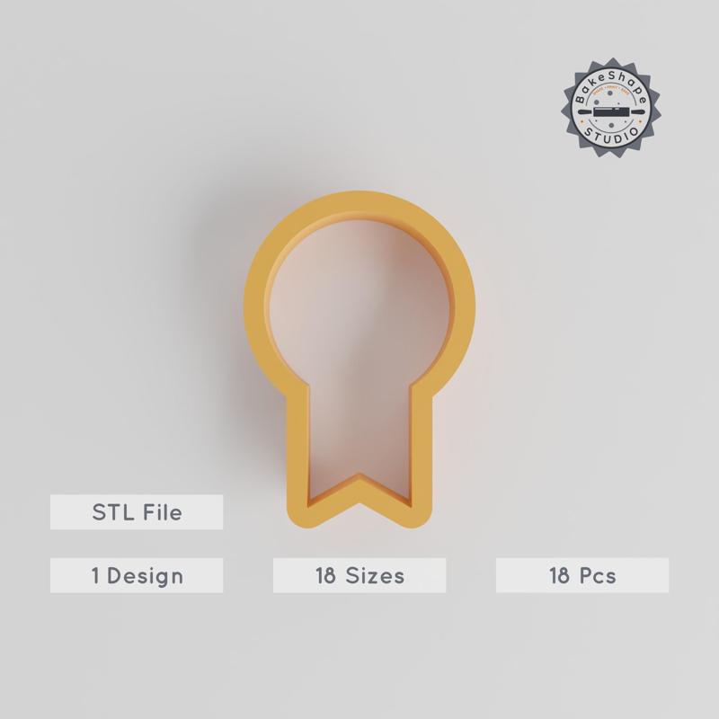 Prize Shape Cutter Set, 18 Pieces, Cookie & Fondant Tool, Award Ribbon & Trophy Designs, 0.75" - 5.00" Sizes