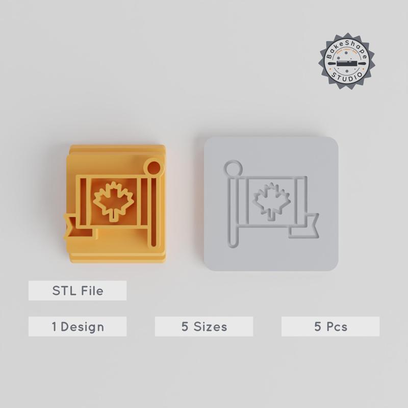 Flag Stamp Tile Collection, 5 Sizes: 20-40mm, Perfect for Clay, Cookies & Fondant