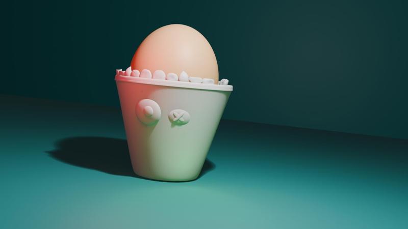 Cute monster egg cup