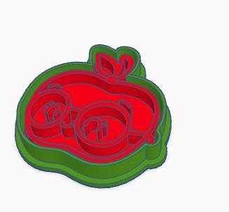 Teacher's Day Apple Cookie Cutter & Stamp - Cute Apple with Glasses STL for Cookies & Playdough