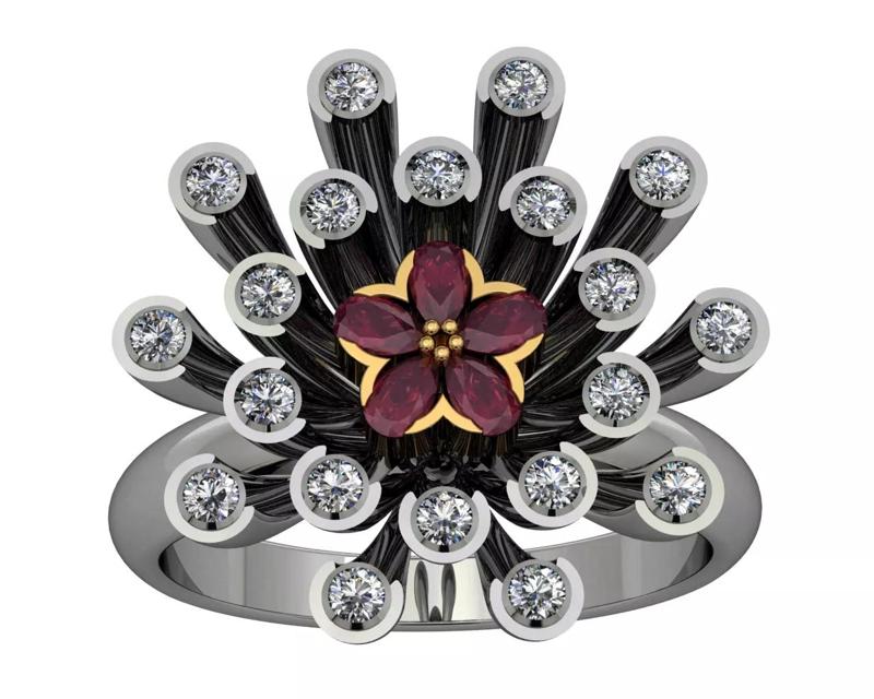 ring with pear cut stones