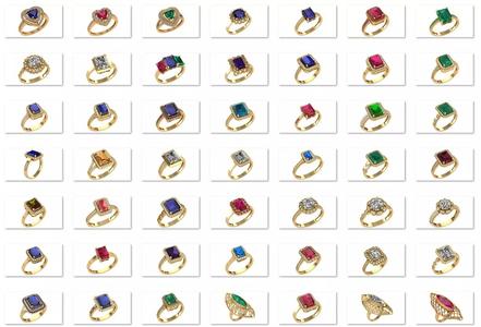 49 Gemstone Ring 3dm models pack
