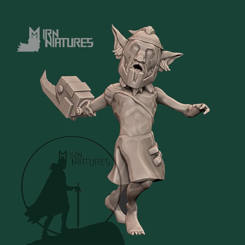 Steampunk Gnome Barbarian- Yënkul - Berserker - Miniature 1