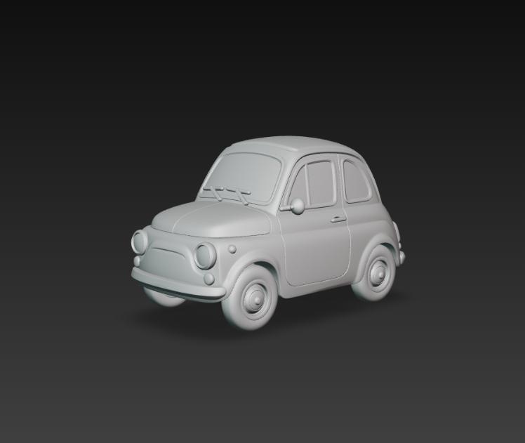 Fiat 500 v2 – Modelo 3D de Auto Clásico Compacto para Impresión 3D