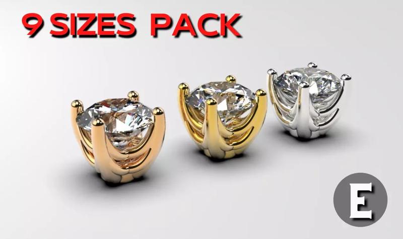 a package of engagement solitaire ring hea or stud earrings