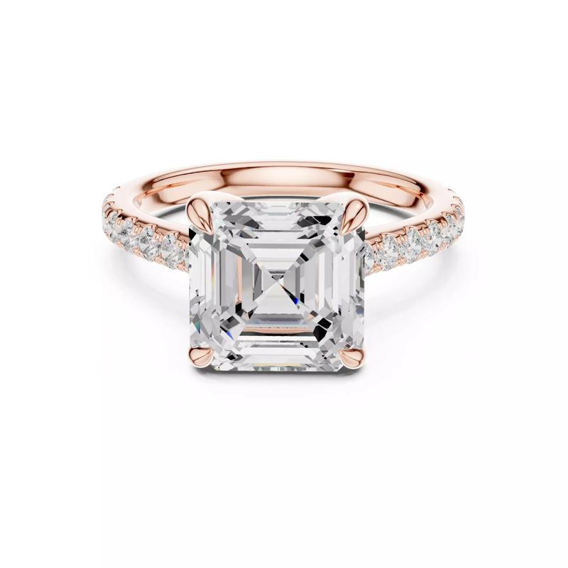 9mm Asscher Cut Diamond Engagement Wedding Ring 3DM STL Video